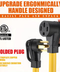 Straightup Solid Gear Nema 14To30P To 14To50R Ev Charger Adapter Compatible With Tesla Level 2 Home Charging showing ergonomic handle and molded plug.