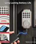 No More Fumbling Keyless Entry Door Lock For Front Door With Keypad And One Hundred Stored Codes Rock Solid Electronic Deadbolt with backlit keypad.
