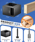 Heavy Duty Steel Workbench Bracket Kit 8 Pack 3 Way Right Angle Corner Brackets With Screws For Custom Work Tables Workbenches And Shelves For 2x4 Lumber shown with components and dimensions