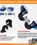 Lower Hood Pivot Kit And Engine Hood Hinge Pivot Bolt Kit Fits Peterbilt 377 378 379 Replacement M134708R M134708L image
