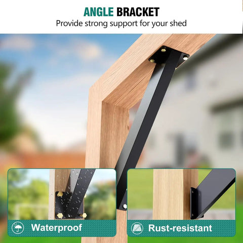 Heavy Duty 8 Pack 45 Degree Angle Brackets Kit For Wood Structures, Built To Last Outdoor DIY Support For Gazebos, Tree Houses, Cabins And Patios, Rugged Steel Braces With Weather Resistant Black Coating