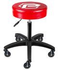 Rolling Shop Stool With Adjustable Height For Mechanics Padded Garage Seat With Smooth Rolling Wheels And ABEC Bearings Model 240250 Red