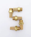 Heavy Duty Solid Brass And Sintered Bronze Pneumatic Air Muffler components showcasing their unique thread design and porous filter.