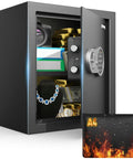 2.3 Cu Ft Fireproof Home Safe With Digital Keypad Electronic Lock Removable Shelf And Adjustable Rails Ideal For Storing Money Cash Documents Jewelry And Valuables In Office Or Home Security