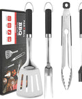 Heavy Duty BBQ Tool Set With Premium Stainless Steel Spatula Fork Brush And Tongs For Grilling Lovers Outdoors A Top Notch Gift