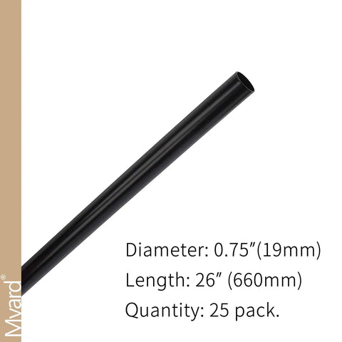 Upgrade Your Deck Game With These Rock Solid 26 Inch Hollow Round Aluminum Balusters In A Slick Matte Black Finish, showing 26 inch matte black aluminum tube.