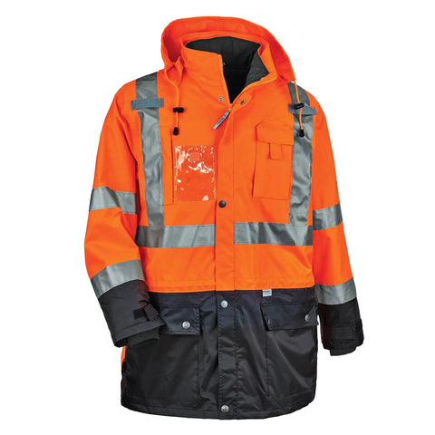 High Visibility Reflective Thermal Jacket Set With Outer Rain Shell Four In One Design For Work In Minus Thirty Fahrenheit Weather