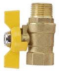 Heavy Duty Brass Ball Valve Featuring G1/2 Male Thread For Fuel And Natural Gas Lines Quick Shut Off Plumbing Parts, yellow handle.