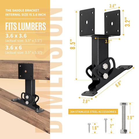 Heavy Duty Roof Riser Brackets Kit Adjustable Roof Riser Beam Mount Brackets For Pergola Gazebo Black Set Of 3 Weatherproof Powder Coated Steel Built Tough For Outdoor Shade Structures