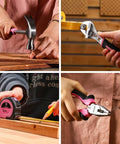 Badass Pink 12V Cordless Drill Driver Kit for Women With Legit Storage Case Built for Weekend Warriors and DIY Besties Ready to Nail Any Home Project Smooth Operator Heavy Duty Repair Tool Set Renewed, featuring various hand tools in use.