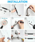 Installation guide for Rock Solid Stainless Steel Shower Grab Bars Two Pack With Thick Silicone Anti Slip Sleeve for secure bathroom safety.