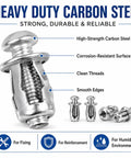 Heavy Duty Fifty One Piece Flower Nuts Screws Kit With Metric M4 M5 M6 M8 features high-strength carbon steel and smooth edges.
