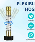 Rv Inline Water Filter For Campers And Trailers With Flex Hose Guards NSF Certified Lead Free showing flexible hose design and installation features.