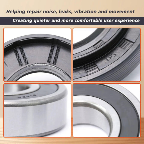 Tough As Nails Front Load Washer Tub Bearing Seal Kit Built Like Steel Solid Upgrade For LG And Kenmore Washers No Sweat Replacement For 4280En4001G Models, close-up of steel bearing and seals.
