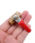 Six Pack Top Shelf Copper Mini Ball Valve With Male Female NPT Threads For Handling High Pressure Water Gas And Air Without A Hassle Or Leaks in hand.