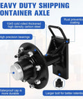 Tough As Nails Heavy Duty Shipping Container Wheels And Axles 8X6.5 Lug Set with robust axle made from carbon steel and waterproof cap.