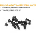 M4 Flat Head Phillips Countersunk Machine Screws And Hex Nuts Set, Black Bolts And Nuts Assortment, 220 Pieces In 6 Lengths