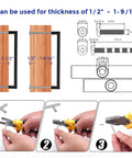 Instructions for installing 18 Pack 8-4/5 Inch Square Cabinet Handles Matte Black Pulls for drawers and cabinets, center to center 224mm.