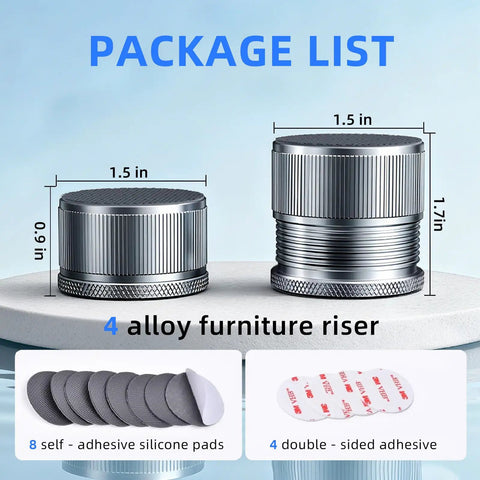 Adjustable Speaker Isolation Feet 4 Pack With Height Adjustable 0.9 to 1.5 Inch Vibration Damping Stands shown with non-slip pads
