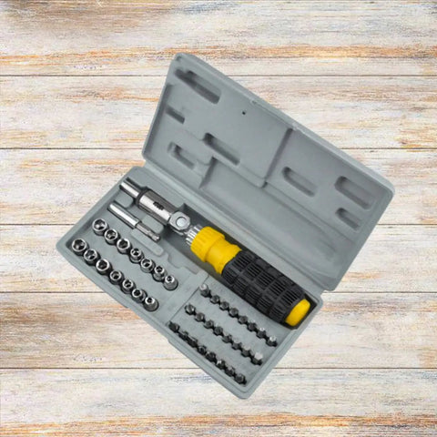 Ready To Bust Knuckles On Car Repairs Rock This 41 Piece Mini Socket Wrench Set With A Reversible Ratchet And Non Slip Handles.