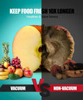 Comparison of fresh and spoiled fruit, showcasing effectiveness of Electric Mason Jar Vacuum Sealer Kit With 10 Canning Lids.