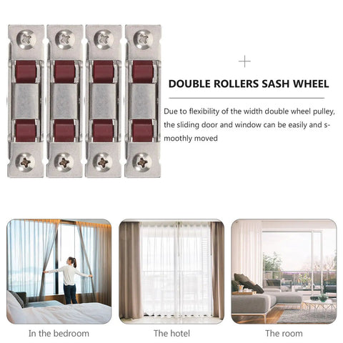 Slick Stainless Steel Sliding Door Roller Wheels With Hella Smooth Glide Dual Sash Pulley For Patio Replacement Hardware, double roller wheels