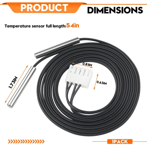Ice Maker Temperature Sensor Probe Replacement Model 11-0515-21 For Scotsman Ice Machines Built To Last With Steady Temperature Readings Easy Install Premium Materials Keeps Ice Consistent. 54in probe with connector and 1.73in sensor