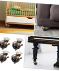 4 Pack Rock Solid Heavy Duty Vintage Brass Universal Casters With Ball Bearing Swivel Rollers Twin Wheel Locking Brakes For Office Chairs Furniture Workbench on furniture and beds.