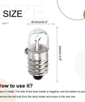 Top Tier E10 Screw Base Miniature Bulb 12V 5W with glass dome and metal screw, 24mm tall for flashlights or dashboard use.