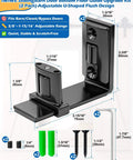 Space Saving Sliding Barn Door Bottom Floor Guide Kit With Wall Mount, Adjustable U Shape Flush Design, Black Finish, 2 Pack