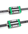 Two Pack Hgr20 Six Hundred mm Linear Guide Rails With Four Heavy Duty Pillow Block Bearings For Diy Cnc Routers And Mill Lathes showing bearings and guide rail details.