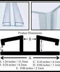 Heavy Duty Clear PVC Hinge System For Acrylic And Plexiglass Panels Seventy Two Inch Four Pack dimensions and details.