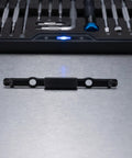 Solid Luggage Handle Button Replacement For Suitcases Black Plastic Pull Grip Straight Up Repair Part on a metal surface.