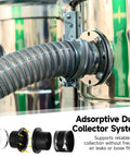 Heavy Duty Adsorptive Dust Collector System Kit For 4 Inch Shop Vac Hoses with flexible hose and quick connect fittings.