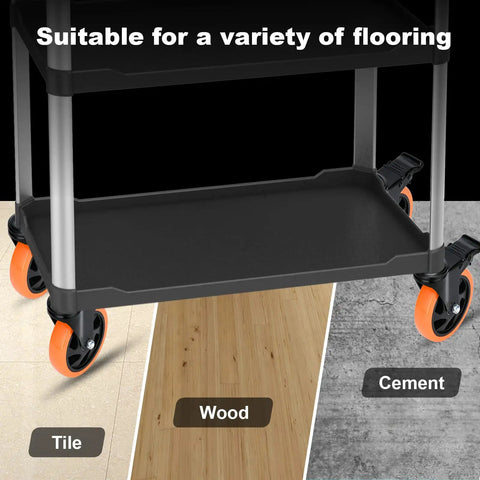 Killer 5 Inch PVC Swivel Casters With Tight Dual Lock Brakes And No Nonsense 3/8 Inch 16 X 1 Stud Handling Up To 1500 Lbs on various flooring surfaces.