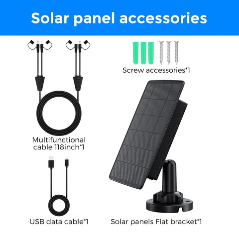 Solar panel accessories including multifunctional cables and mounting bracket for Top Shelf Solar Panel For Trail Cameras With 5000Mah Built In Battery And Dual Power Outputs Rock Solid Waterproof Charging Kit That Keeps Hunting Gear Alive All Season Long.