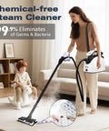 Waitbird 4.5 Bar High Pressure Steam Cleaner With 21-Piece Accessories Kit For Deep Cleaning Grease, Tile, Grout In Kitchen And Bathroom, used by woman.
