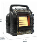 12,000 BTU Portable Propane Radiant Heater For Camping And Hunting Heats Up To 300 Sq Ft Camouflage Finish With Single Control