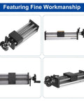 Heavy Duty Manual Sliding Table With 200MM Travel Stroke And Crisp Ballscrew SFU1605 Drive for CNC projects, featured from multiple angles.