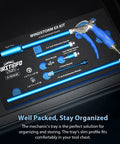 Windstorm EX Beefy 2X Flow High Performance Air Blow Gun Master Kit 9 Piece Set With Adjustable Airflow in foam organizer