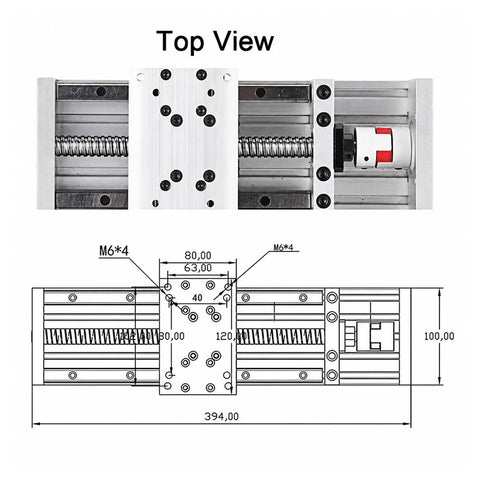Top view of Badass Double Linear Rail Slide Table With Precision Ball Screw For Smooth Xyz Axis CNC Motion Stage featuring HGR15 guides.