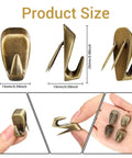 Dimensions and close-up of Bronze Stainless Steel Cubicle Wall Hooks For Fabric Panels Holds 40 Lbs Great For Office Home Kitchen Room Organization 10 Pack Heavy Duty Hangers.