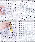 Pro Grade Pegboard Tool Holder Set With Ring Style Hooks for screwdrivers on silver rack installed in pegboard