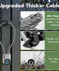 Tough As Nails Fingerprint Fridge Lock With Extra Long 15 Inch Cable Fits French Door And Side By Side Models showing upgraded thicker cable and lock design.