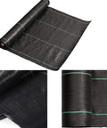 Heavy Duty Weed Barrier Landscape Fabric For Outdoor Gardens Non Woven Weed Blocker Roll Garden Landscaping Fabric To Block Weeds Without Chemicals And Protect Soil Health Polypropylene Roll 3 Feet By 100 Feet shown in close-up with texture and stitching details.