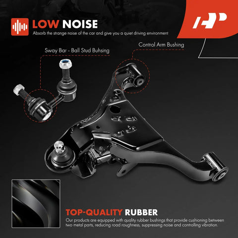 10 Piece Front Suspension Repair Kit With Upper Lower Control Arms Ball Joints Bushings Smooth Ride Refresh For Nissan Frontier 2005 To 2018 Pathfinder Xterra showing control arm bushing and sway bar.