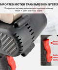 Close-up of feed and knife retraction switch on Cordless 18V Electric Ratchet Cable Cutter With Hydraulic Cutting Action EC 65M.