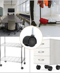 1 Inch Nylon Swivel Stem Casters 10 Pack With 360 Degree Insert Wheels for Chairs Shelves And Furniture Replacement 13 Kg Capacity Per Caster Floor Friendly Durable Nylon Rollers Black, used on office chairs, clothing racks, and cabinets.