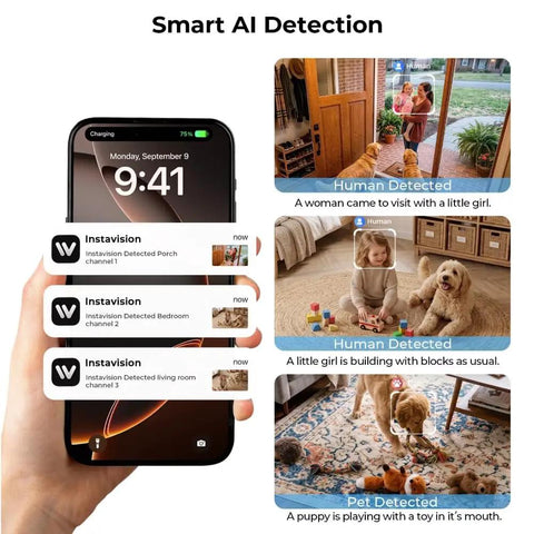 Keep Your Place Secure Hella Sharp 2K Indoor Camera With Full Color Night Vision And Dual Band Wifi For Pet Watching And Baby Monitoring With Two Way Audio And Motion Alerts notifications on smartphone.