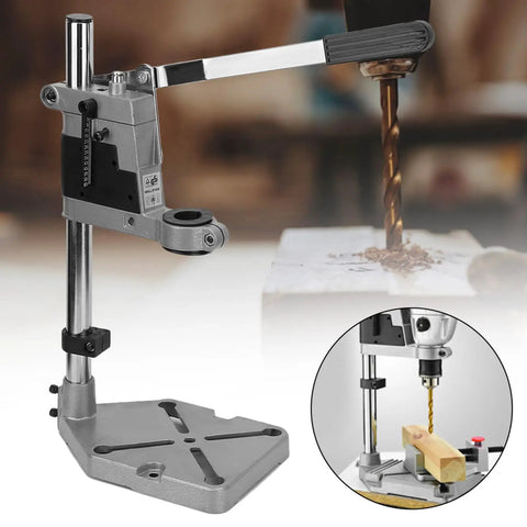 Vertical Drill Stand For Hand Drills Adjustable Drill Press Adapter Rock Solid Aluminum Construction Fits 38 To 43 mm Collar Drilling Depth Up To 60 mm